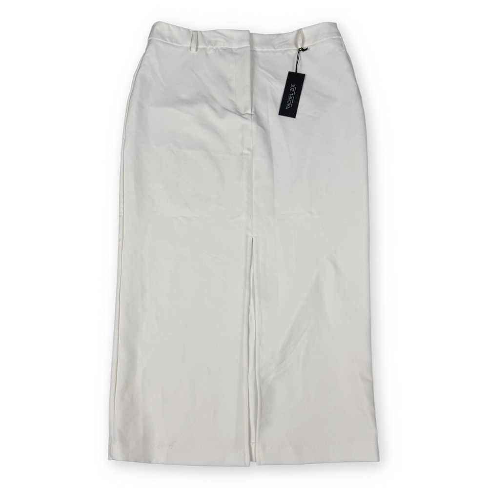 Rachel Zoe Womens White Front Slit Midi Pencil Skirt Size L CHU44001A